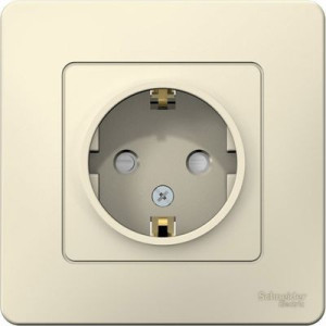 Розетка Schneider Electric Blanca BLNRS001112 молочный вид спереди