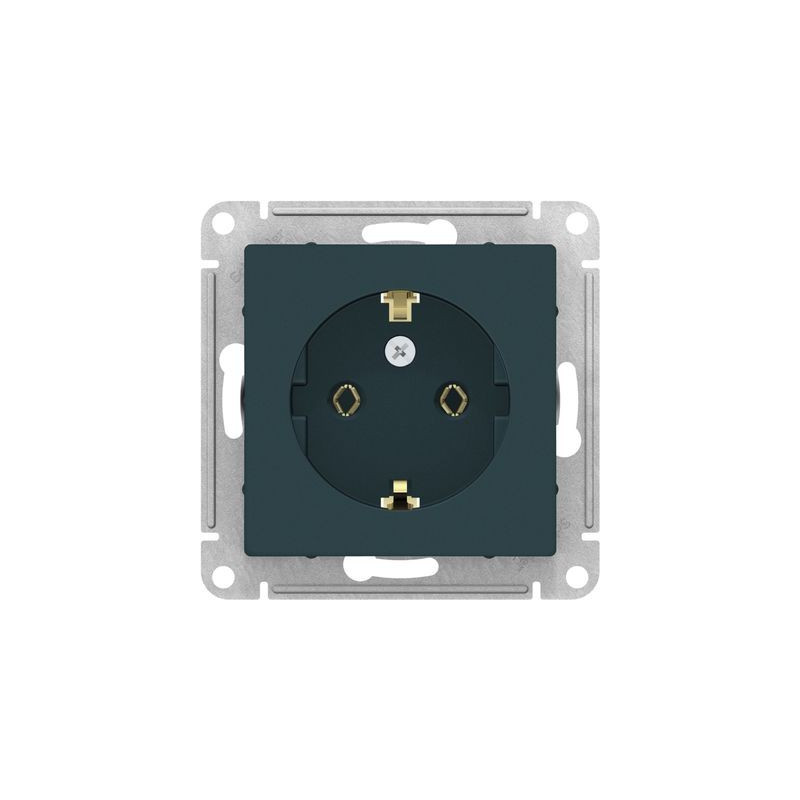 Розетка Schneider Electric Atlas Design ATN000843 изумруд вид спереди