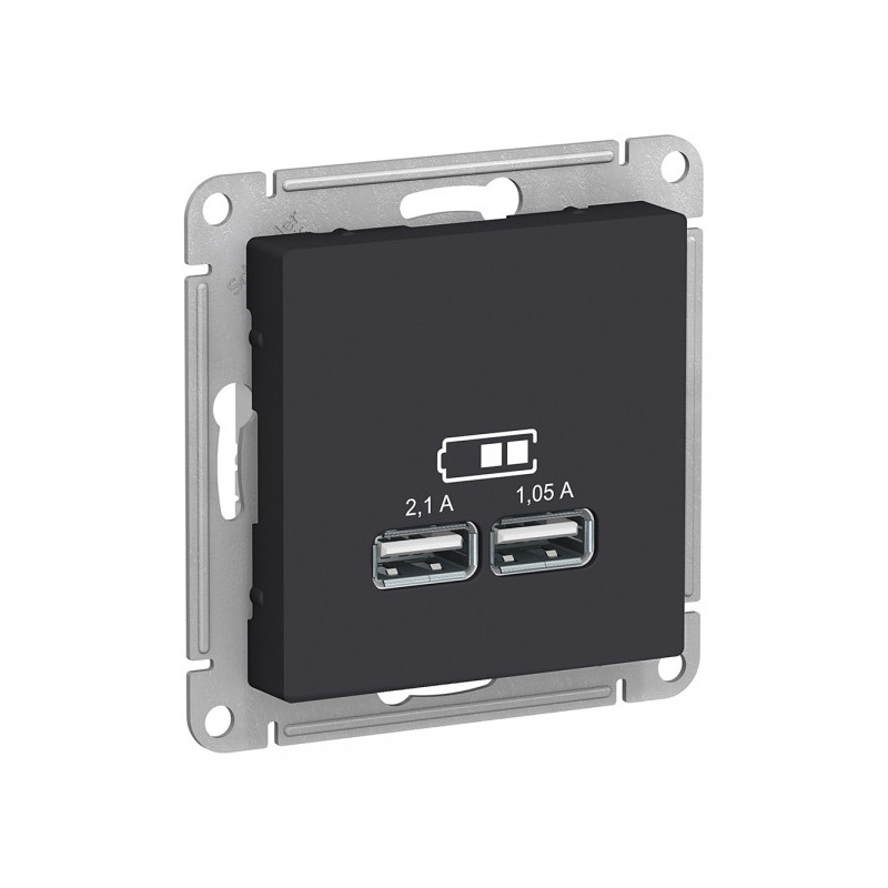 Розетка Schneider Electric Atlas Design ATN001033 карбон