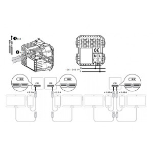 Розетка Schneider Electric Atlas Design ATN001033 карбон схема