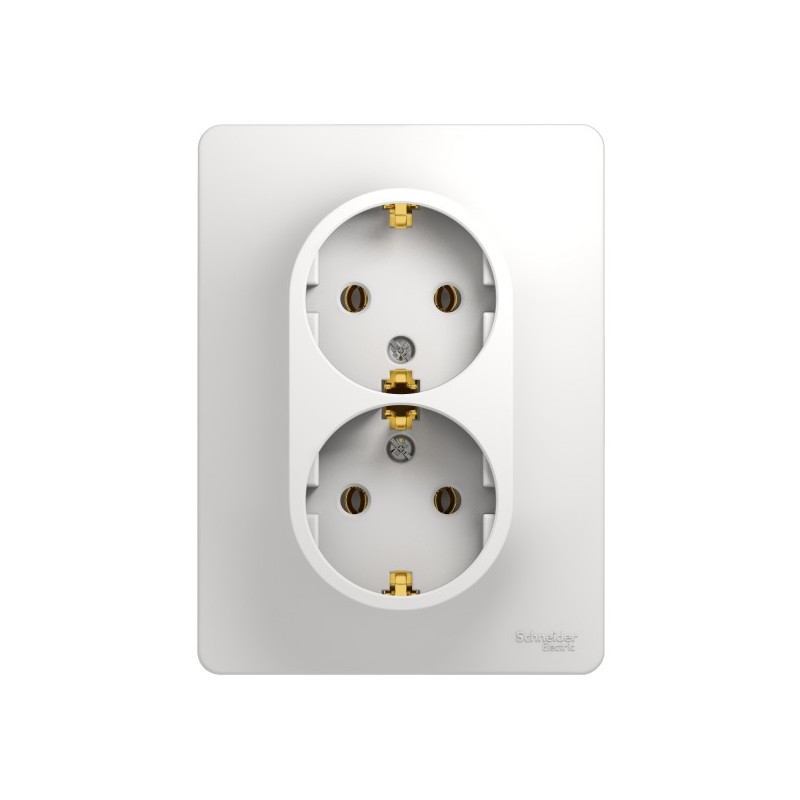Розетка Schneider Electric Glossa GSL000124 белый вид спереди