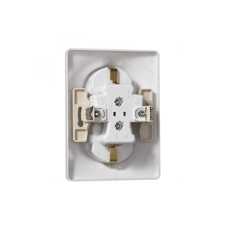 Розетка Schneider Electric Glossa GSL000124 белый вид сзади