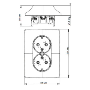 Розетка Schneider Electric Glossa GSL000124 белый схема