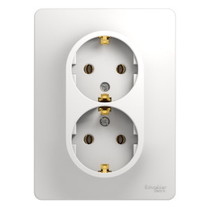 Розетка Schneider Electric Glossa GSL000124 белый вид спереди