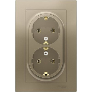 Розетка Schneider Electric Atlas Design ATN000524 шампань вид спереди