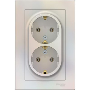 Розетка Schneider Electric Atlas Design ATN000424 жемчуг вид спереди