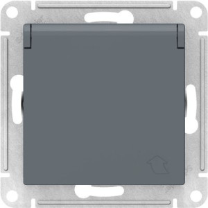 Розетка Schneider Electric Atlas Design ATN000746 грифель вид спереди