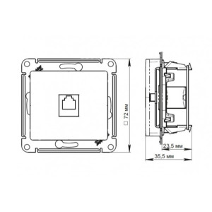 Розетка Schneider Electric Atlas Design ATN000383 алюминий схема