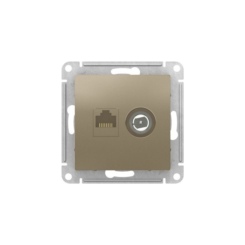 Розетка Schneider Electric Atlas Design ATN000589 шампань вид спереди