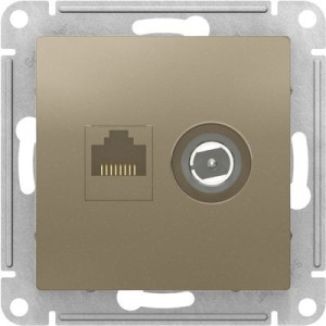 Розетка Schneider Electric Atlas Design ATN000589 шампань вид спереди