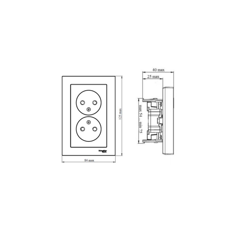 Розетка Schneider Electric AtlasDesign ATN000920 сталь схема