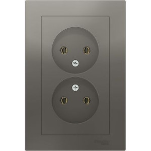 Розетка Schneider Electric AtlasDesign ATN000920 сталь вид спереди