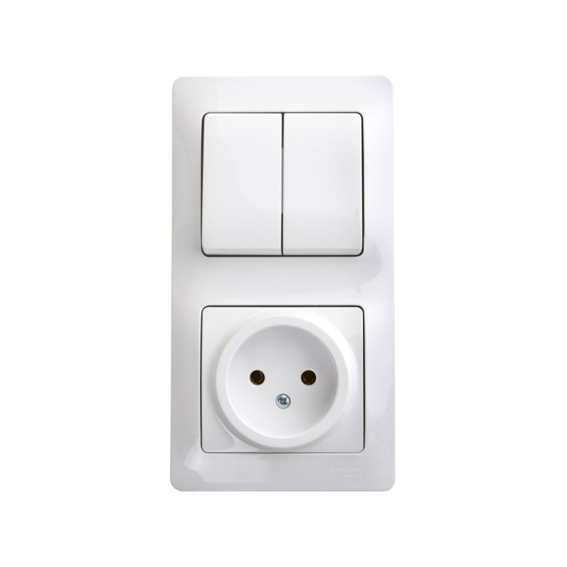 Выключатель с розеткой Schneider Electric Glossa GSL000172 белый