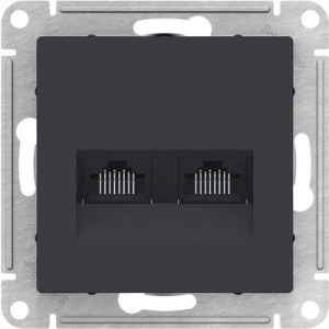 Розетка Schneider Electric Atlas Design ATN001085 карбон вид спереди