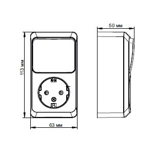 Выключатель с розеткой Schneider Electric Etud BPA16-201B белый схема