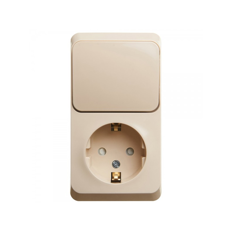 Выключатель с розеткой Schneider Electric Etud BPA16-201K кремовый