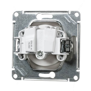 Розетка Schneider Electric Glossa GSL000341 алюминий вид сзади