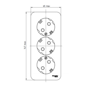 Розетка Schneider Electric Blanca BLNRA010313 алюминий схема