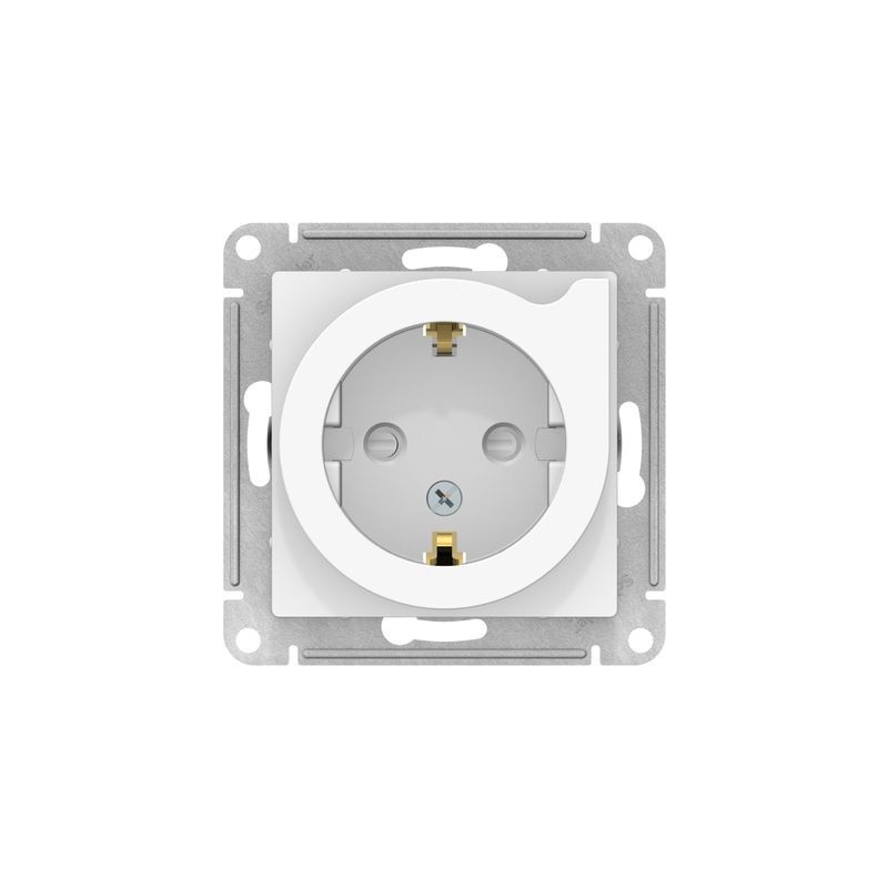 Розетка Schneider Electric Atlas Design ATN000147 белый вид спереди