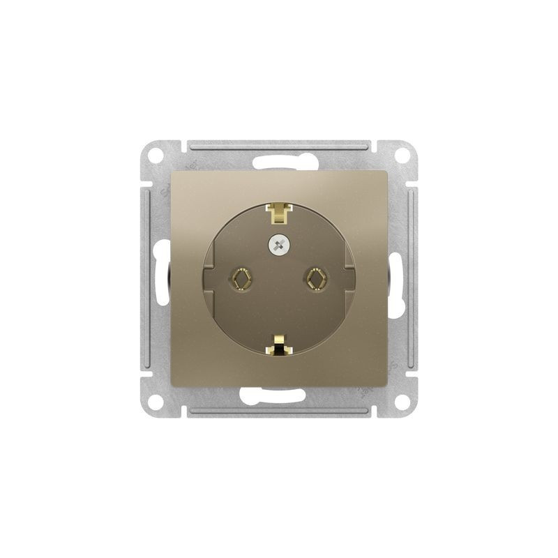 Розетка Schneider Electric Atlas Design ATN000543 шампань вид спереди