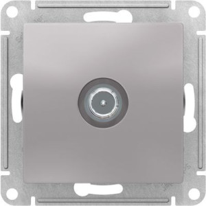 Розетка Schneider Electric Atlas Design ATN000392 алюминий вид спереди