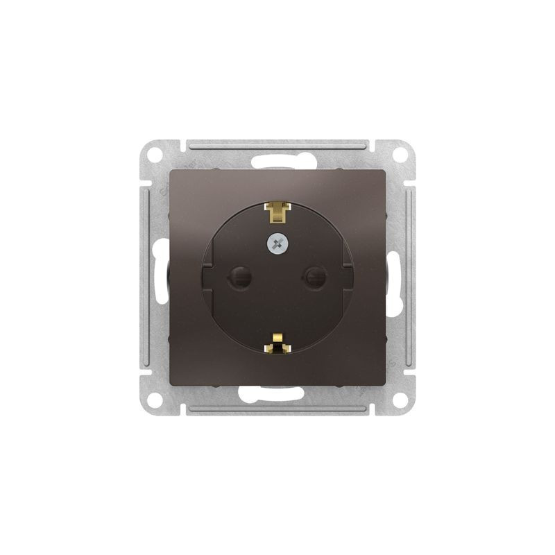 Розетка Schneider Electric Atlas Design ATN000645 мокко ид спереди