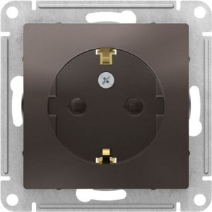 Розетка Schneider Electric Atlas Design ATN000645 мокко ид спереди