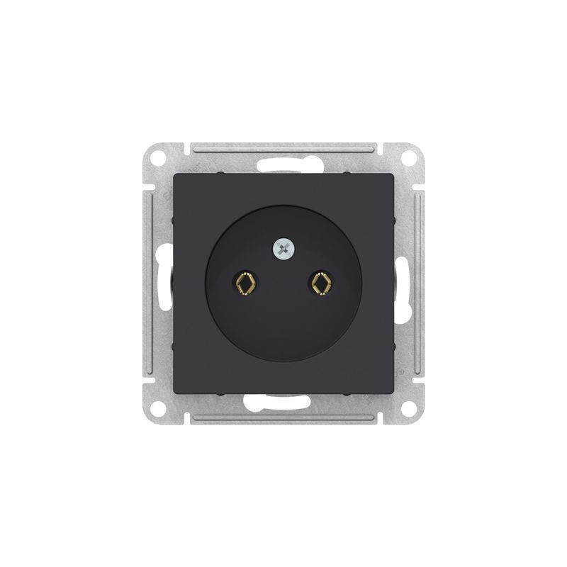 Розетка Schneider Electric Atlas Design ATN001041 карбон вид спереди