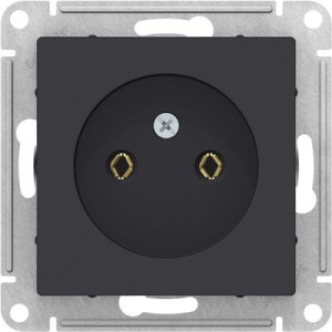 Розетка Schneider Electric Atlas Design ATN001041 карбон вид спереди