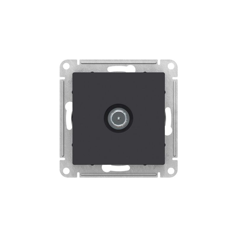 Розетка Schneider Electric Atlas Design ATN001091 карбон вид спереди