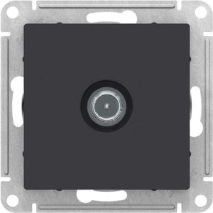 Розетка Schneider Electric Atlas Design ATN001091 карбон вид спереди