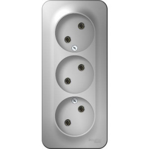 Розетка Schneider Electric Blanca BLNRA000313 алюминий вид спереди