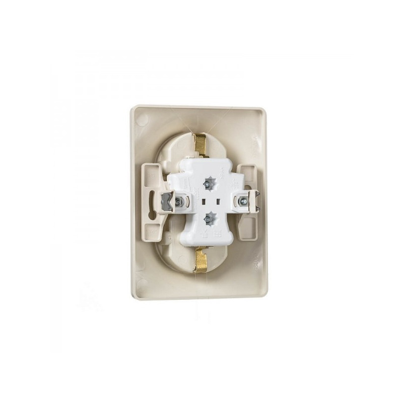 Розетка Schneider Electric Glossa GSL000224 бежевый вид сзади
