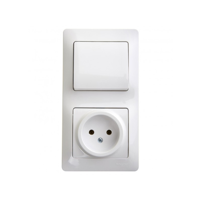 Выключатель с розеткой Schneider Electric Glossa GSL000160 белый