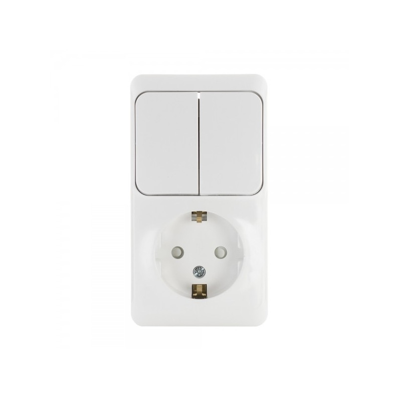 Выключатель с розеткой Schneider Electric Etud BPA16-202B белый