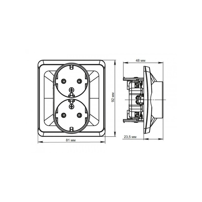 Розетка Schneider Electric Etud PC16-007B белый схема