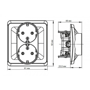 Розетка Schneider Electric Etud PC16-007B белый схема