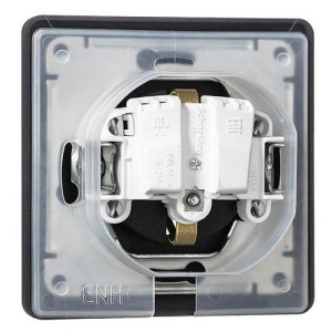Розетка Schneider Electric Glossa GSL000748 антрацит вид сзади