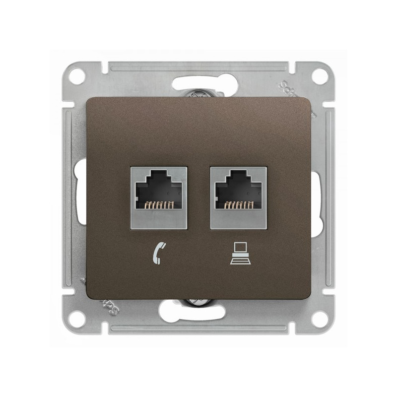 Розетка Schneider Electric Glossa GSL000885 шоколад