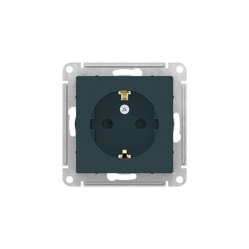 Розетка Schneider Electric AtlasDesign ATN000845 изумруд вид спереди