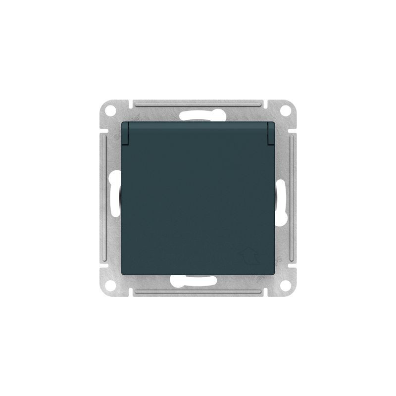 Розетка Schneider Electric Atlas Design ATN000846 изумруд вид спереди