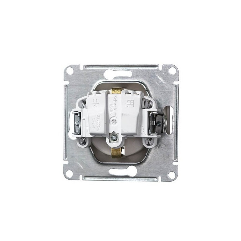 Розетка Schneider Electric Glossa GSL001243 платина вид сзади
