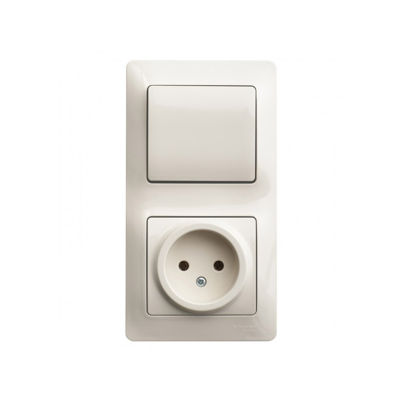Выключатель с розеткой Schneider Electric Glossa GSL000260 бежевый