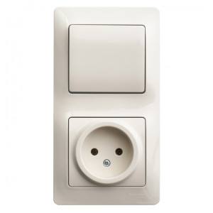 Выключатель с розеткой Schneider Electric Glossa GSL000260 бежевый