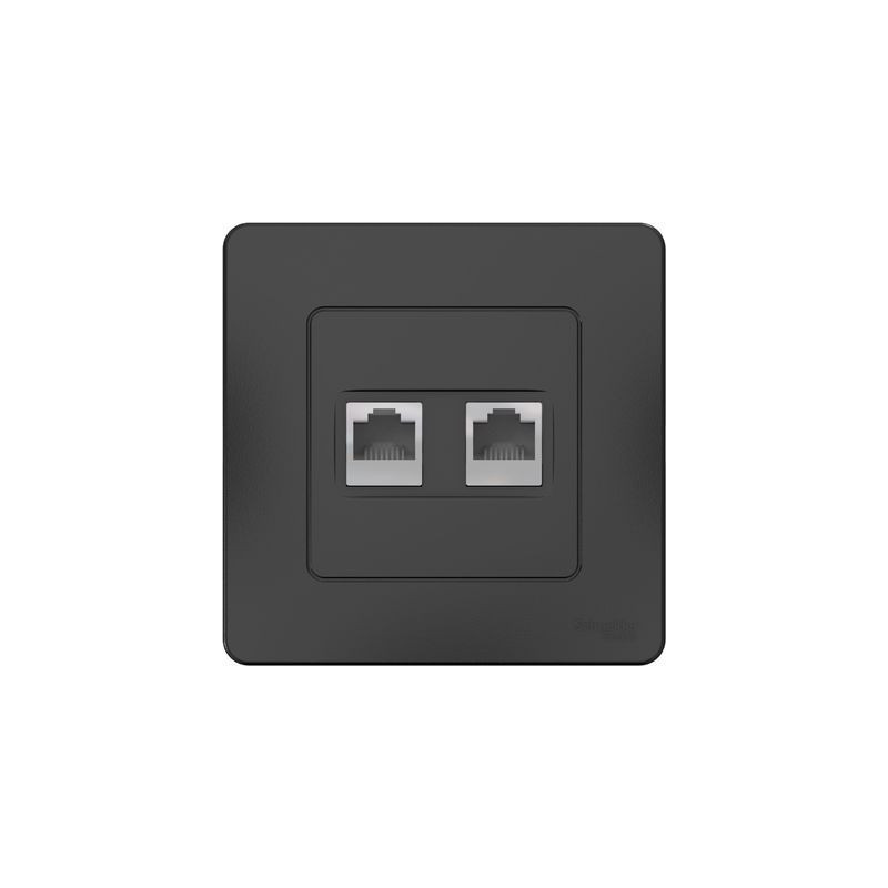 Розетка Schneider Electric Blanca BLNIS045116 антрацит вид спереди