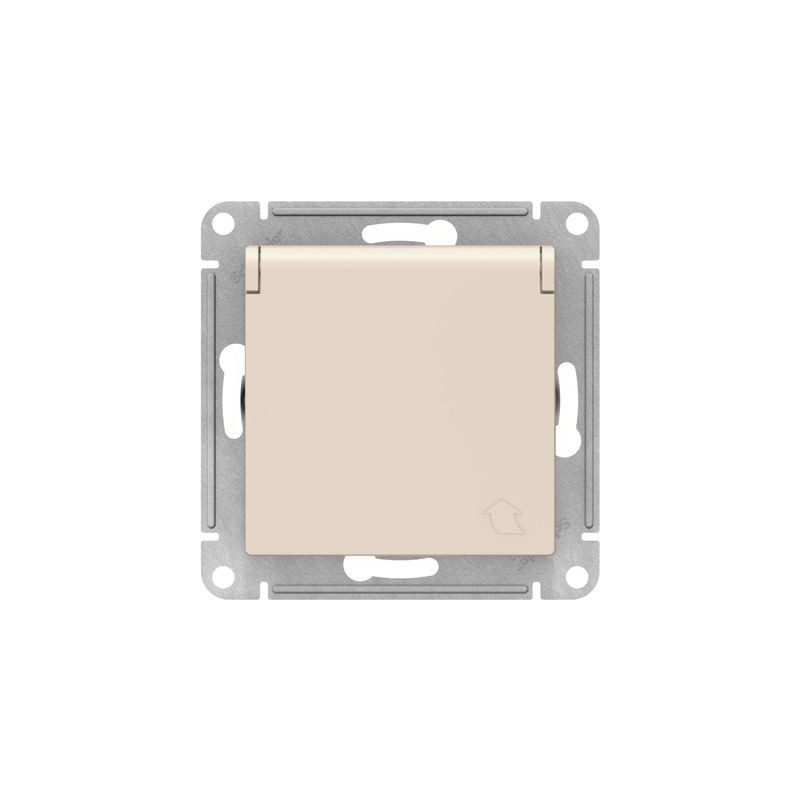 Розетка Schneider Electric Atlas Design ATN000246 бежевый вид спереди