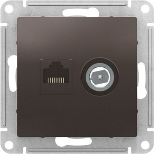 Розетка Schneider Electric Atlas Design ATN000689 мокко вид спереди