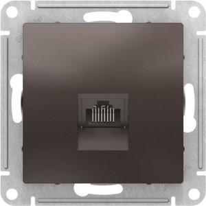 Розетка Schneider Electric Atlas Design ATN000683 мокко вид спереди