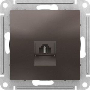 Розетка Schneider Electric Atlas Design ATN000681 мокко вид спереди