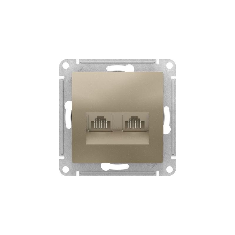 Розетка Schneider Electric Atlas Design ATN000585 шампань вид спереди